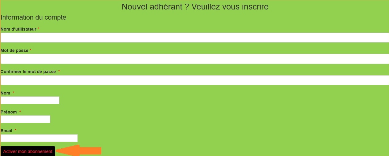 Activation abonnement